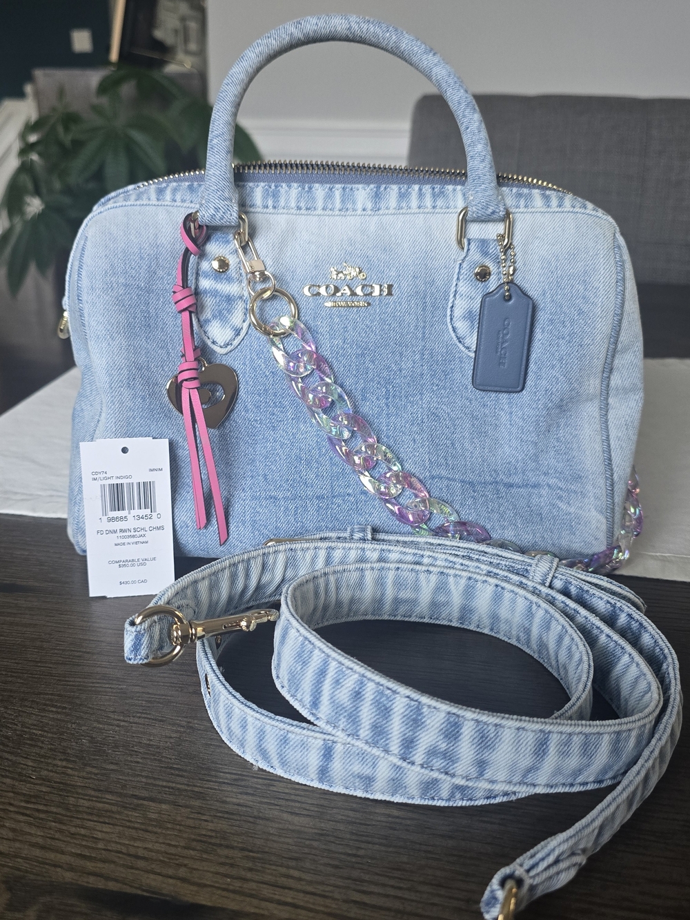 Coach Denim Medium Rowan